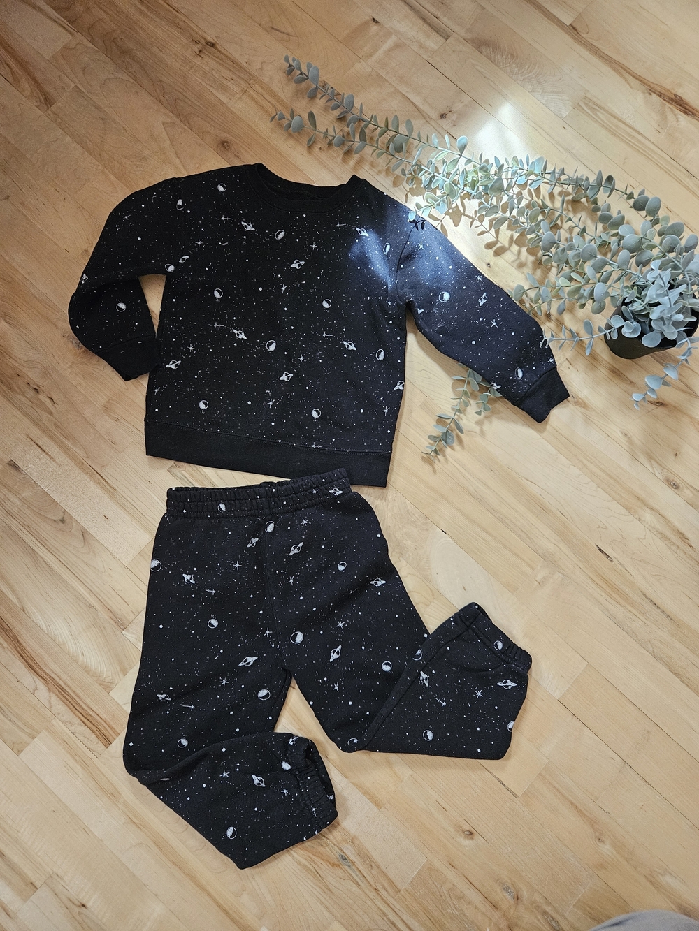 Garanimals Black Space Print Sweatshirt and Jogger Set